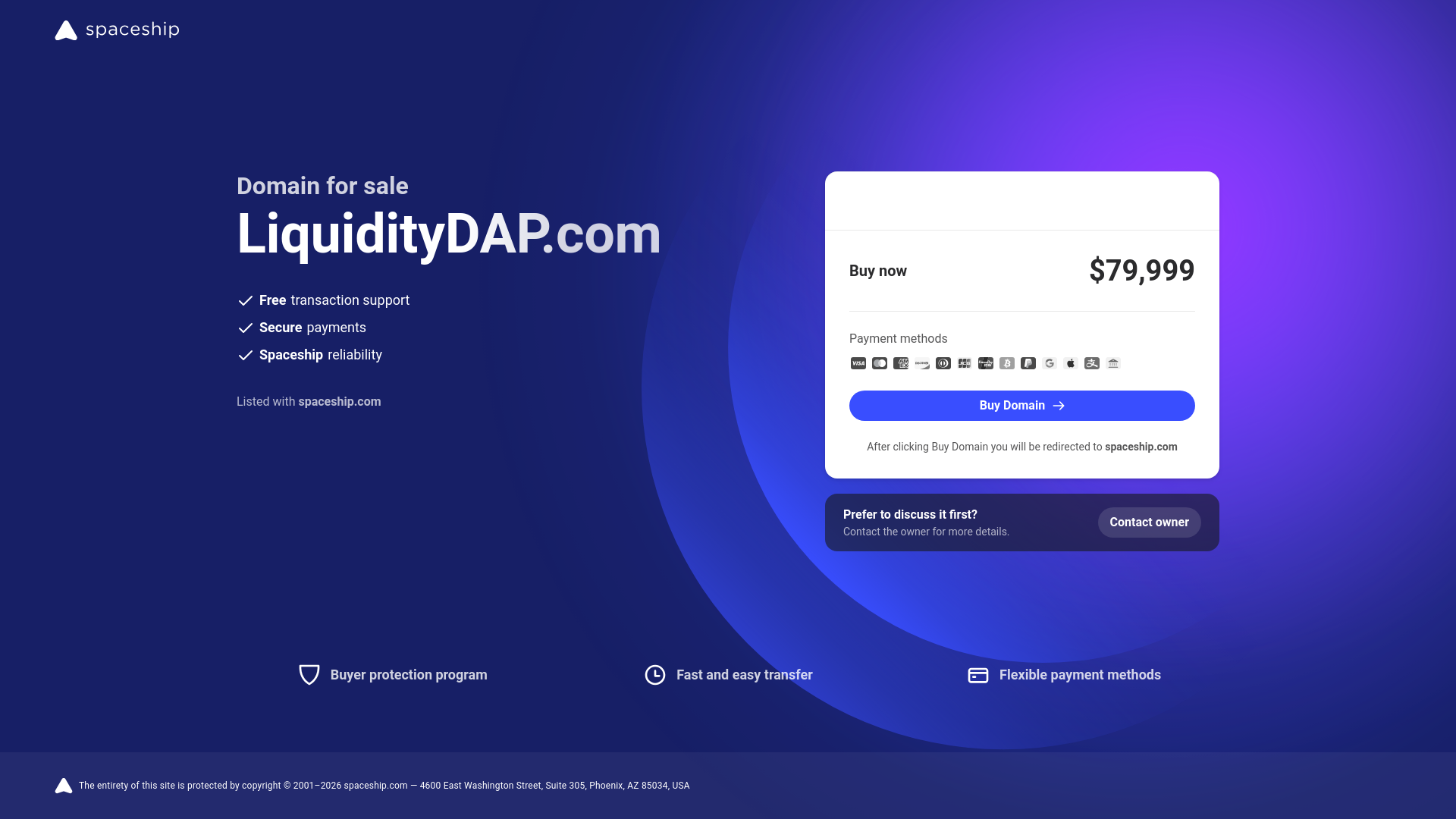 website screenshot of https://liquiditydap.com/