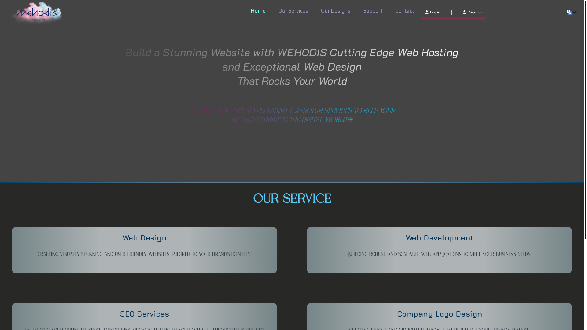 website screenshot of https://wehodis.com/