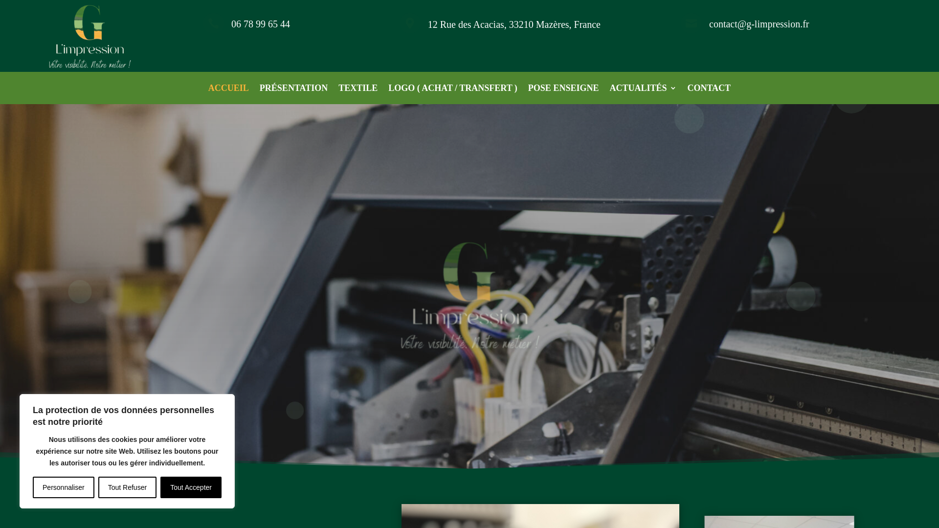 website screenshot of https://g-limpression33.fr/