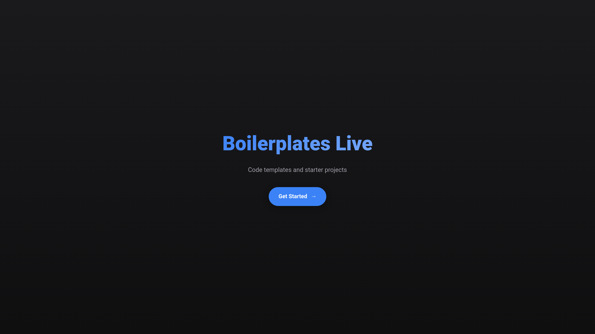 website screenshot of https://boilerplates-live.pages.dev/