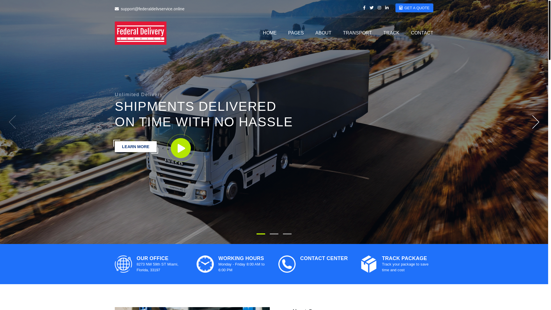 website screenshot of https://federaldelivservice.online/