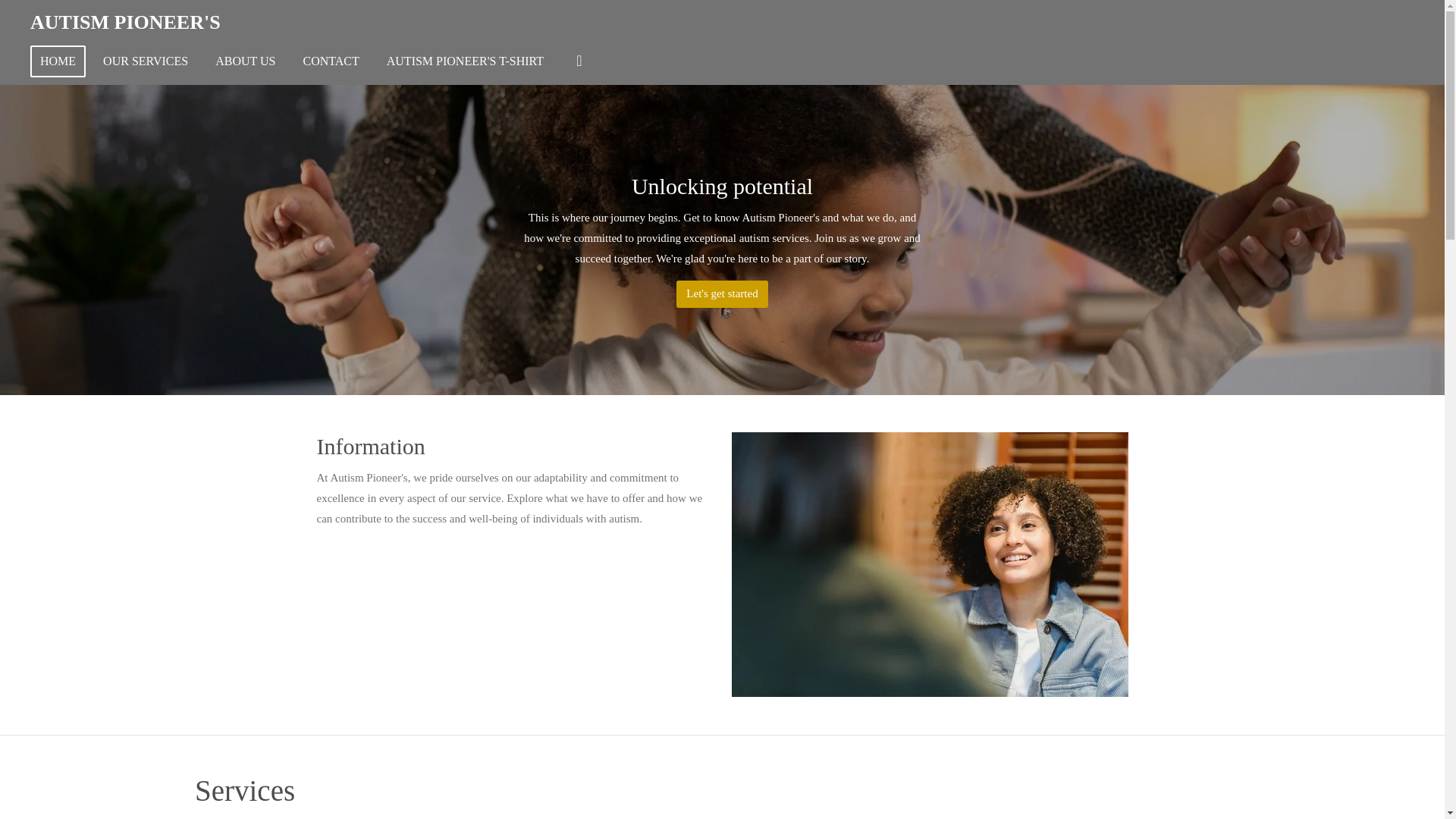 website screenshot of https://autism-pioneers.org/