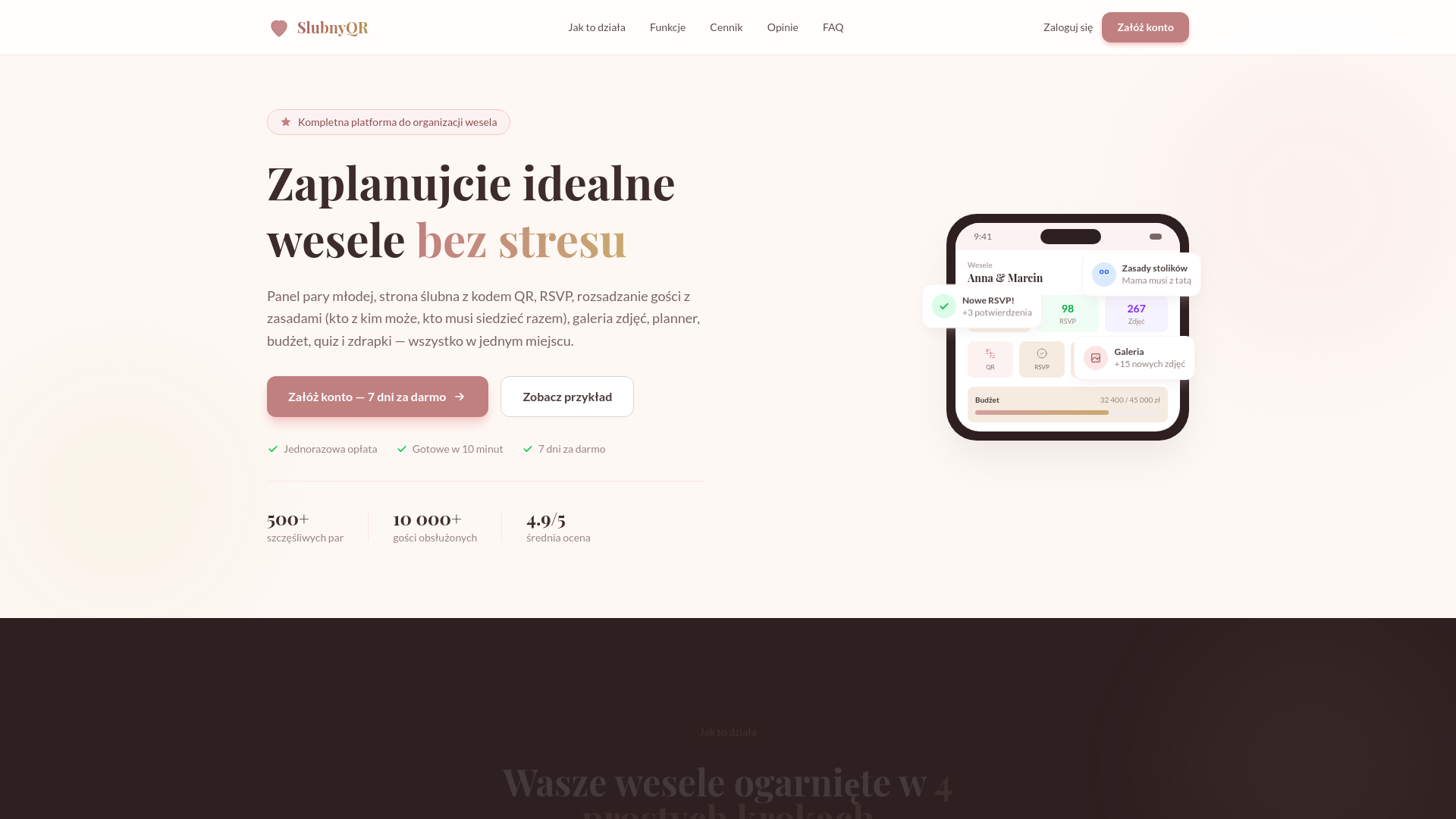 website screenshot of https://slubnyqr-landingpage.pages.dev/