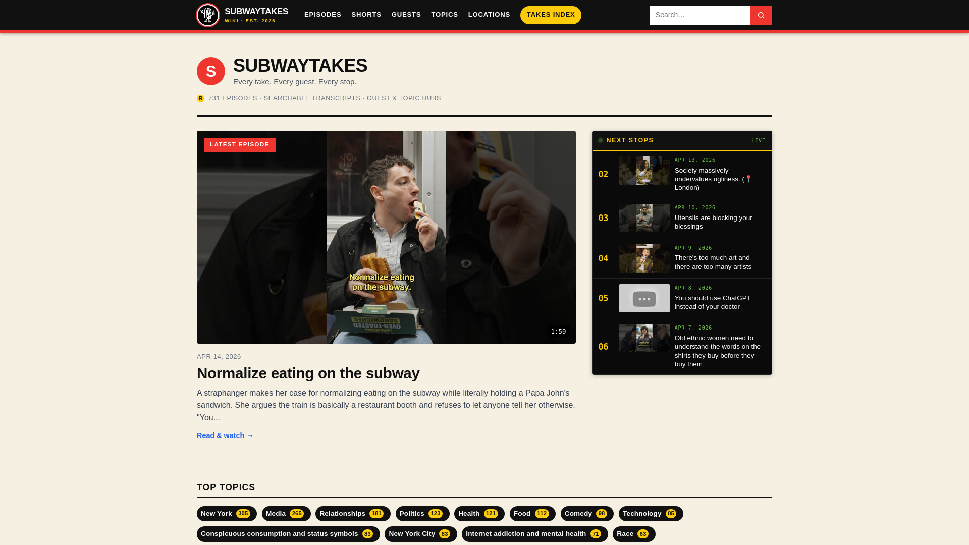 website screenshot of https://poddisco-subwaytakes.pages.dev/