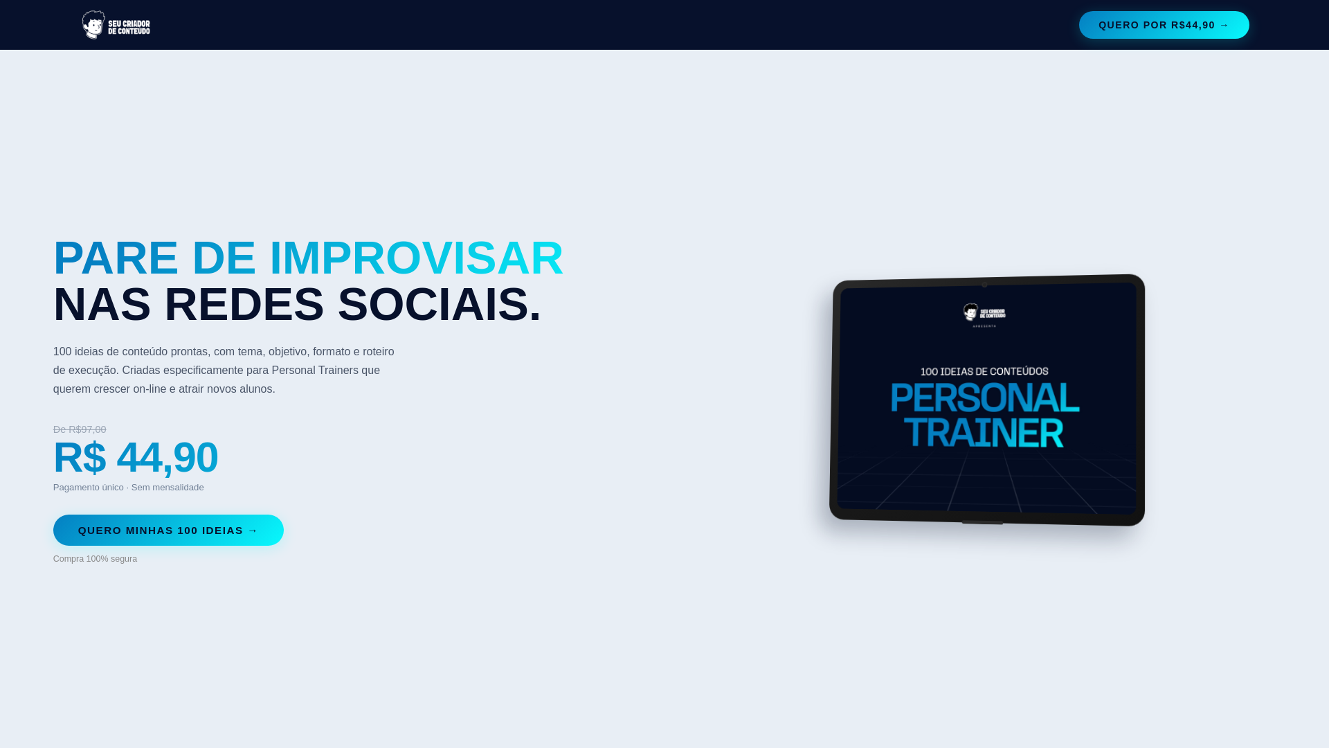 website screenshot of https://seucriadordeconteudo.com.br/