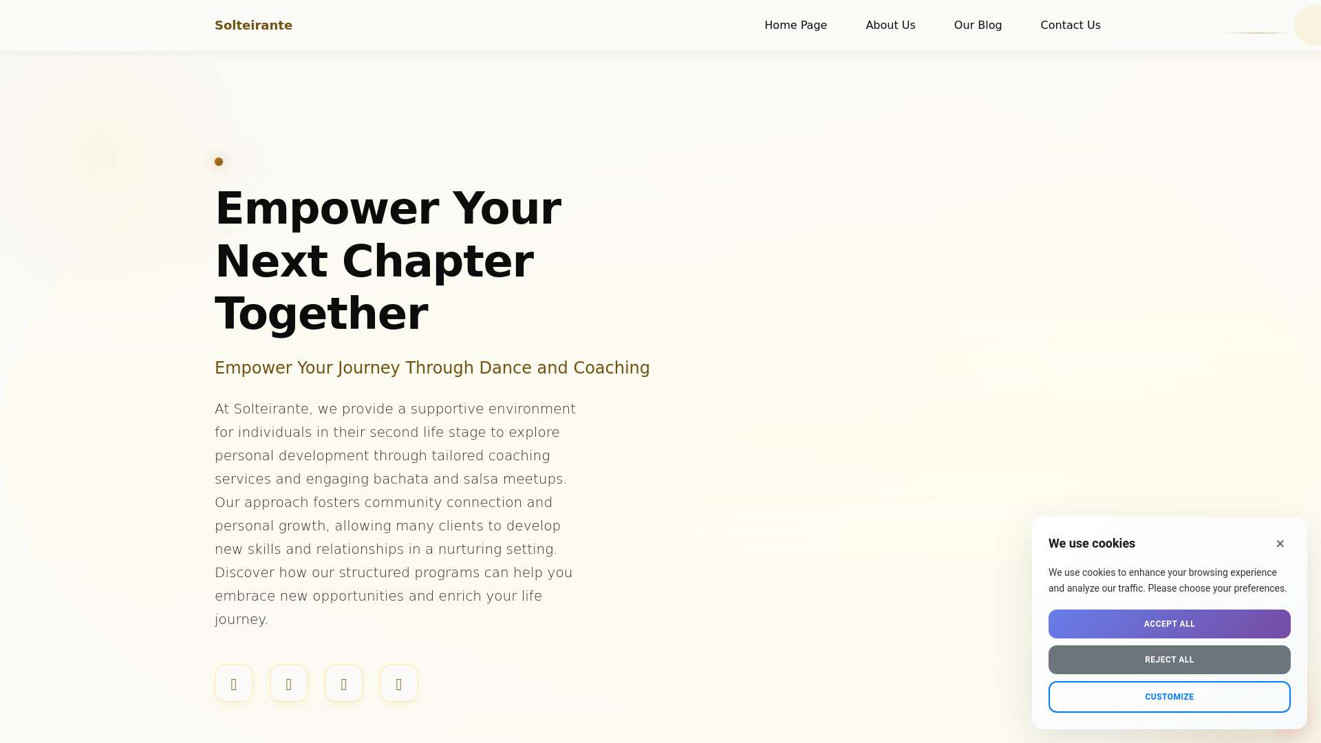 website screenshot of https://solteirante.org