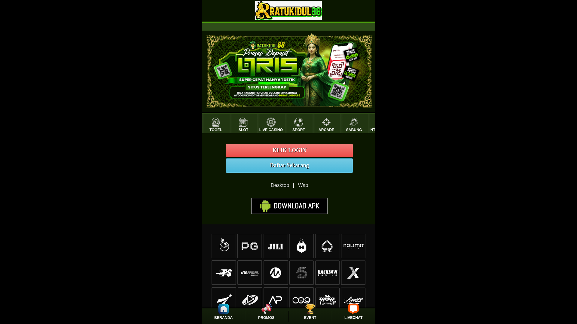 website screenshot of https://ratukidul88xx.pages.dev/