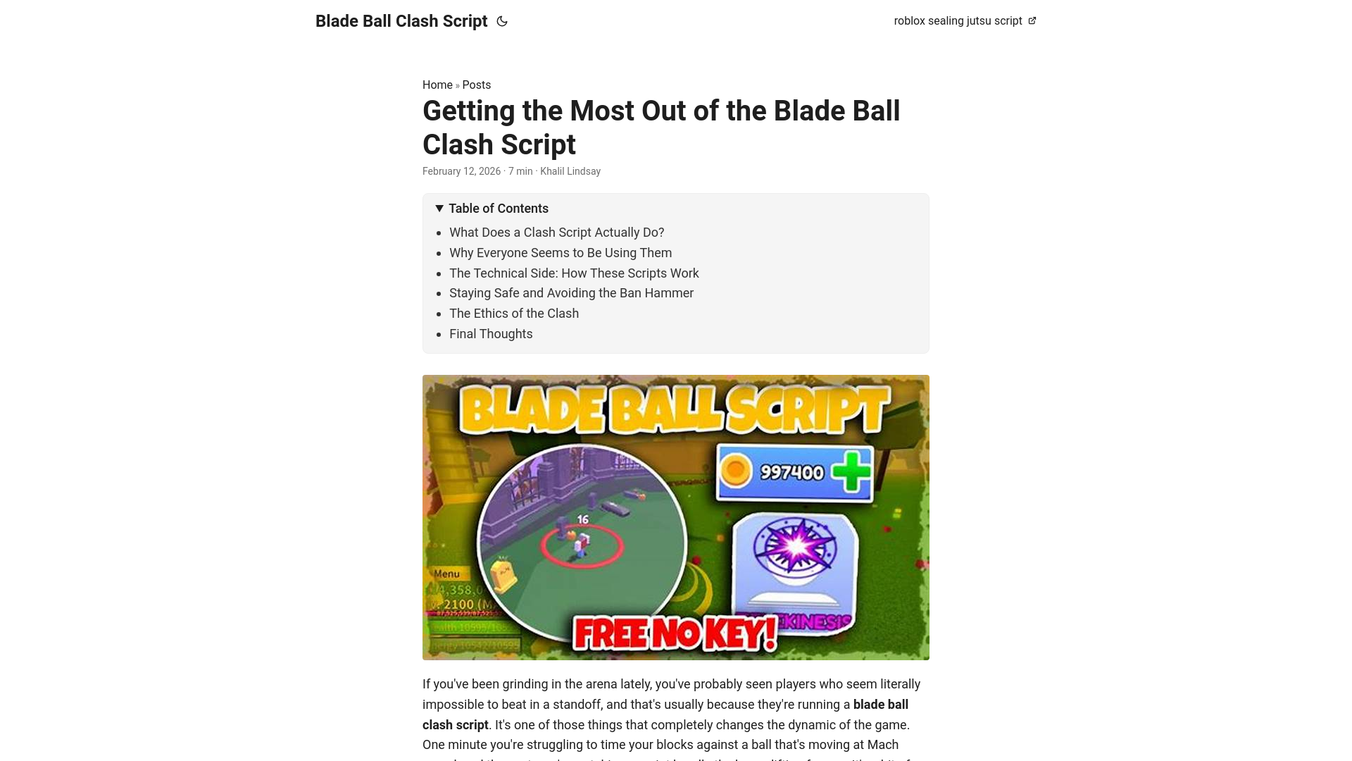 website screenshot of https://blade-ball-clash-script.pages.dev/