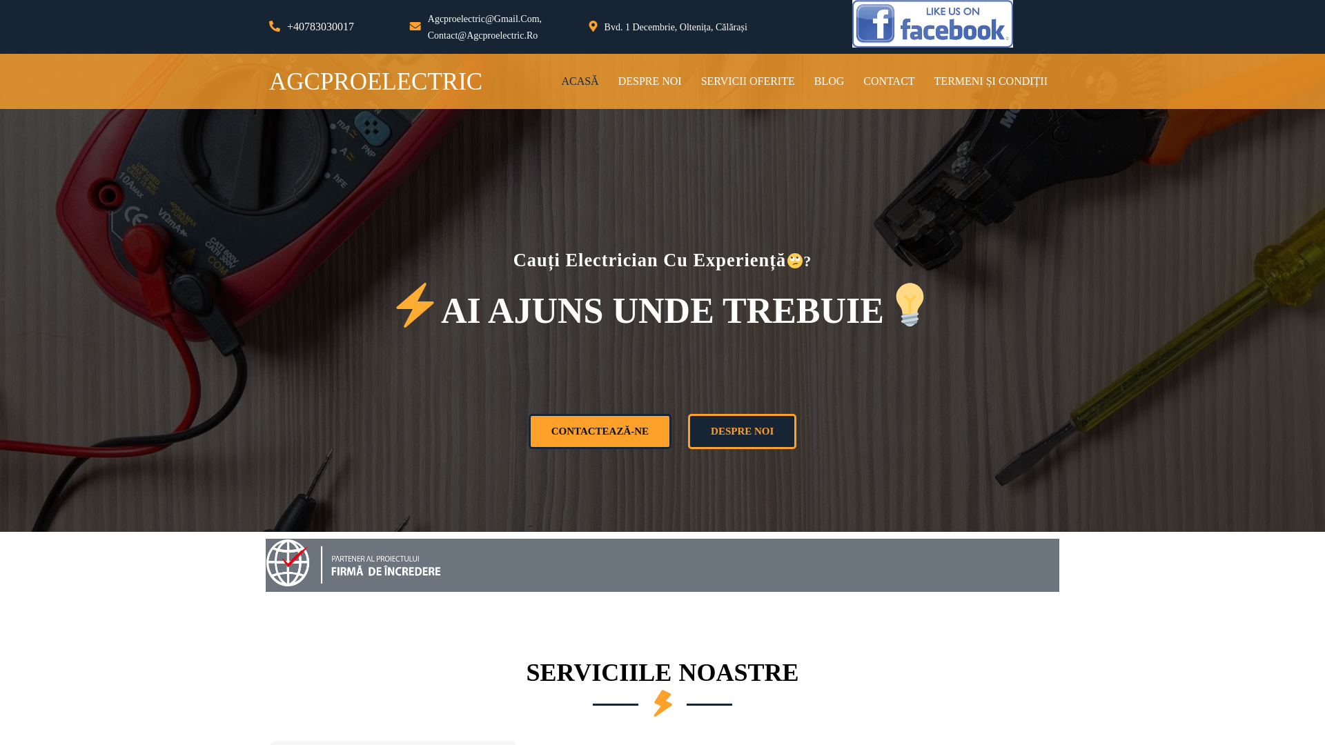 website screenshot of https://agcproelectric.ro