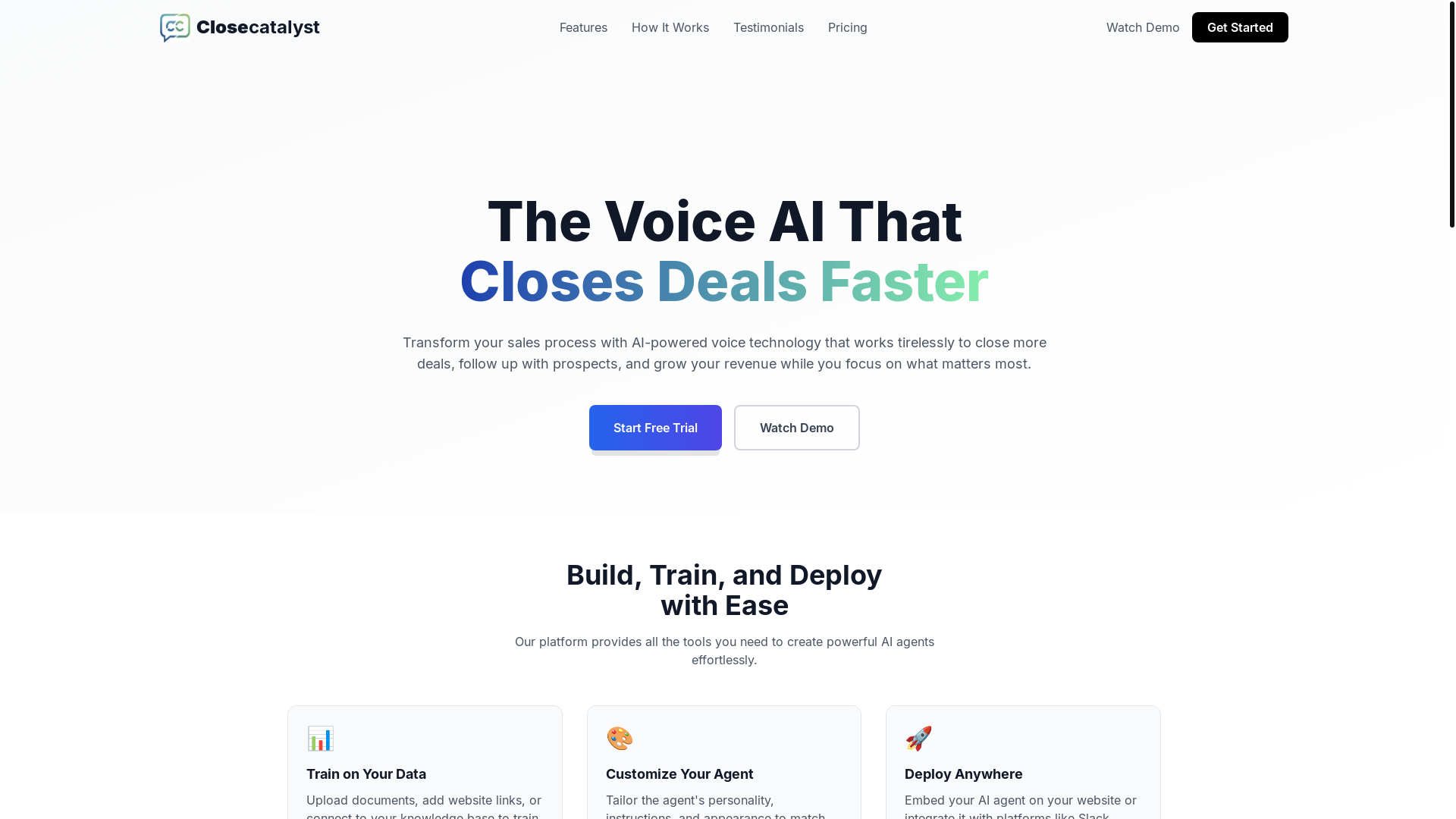 website screenshot of https://closecatalyst.com/