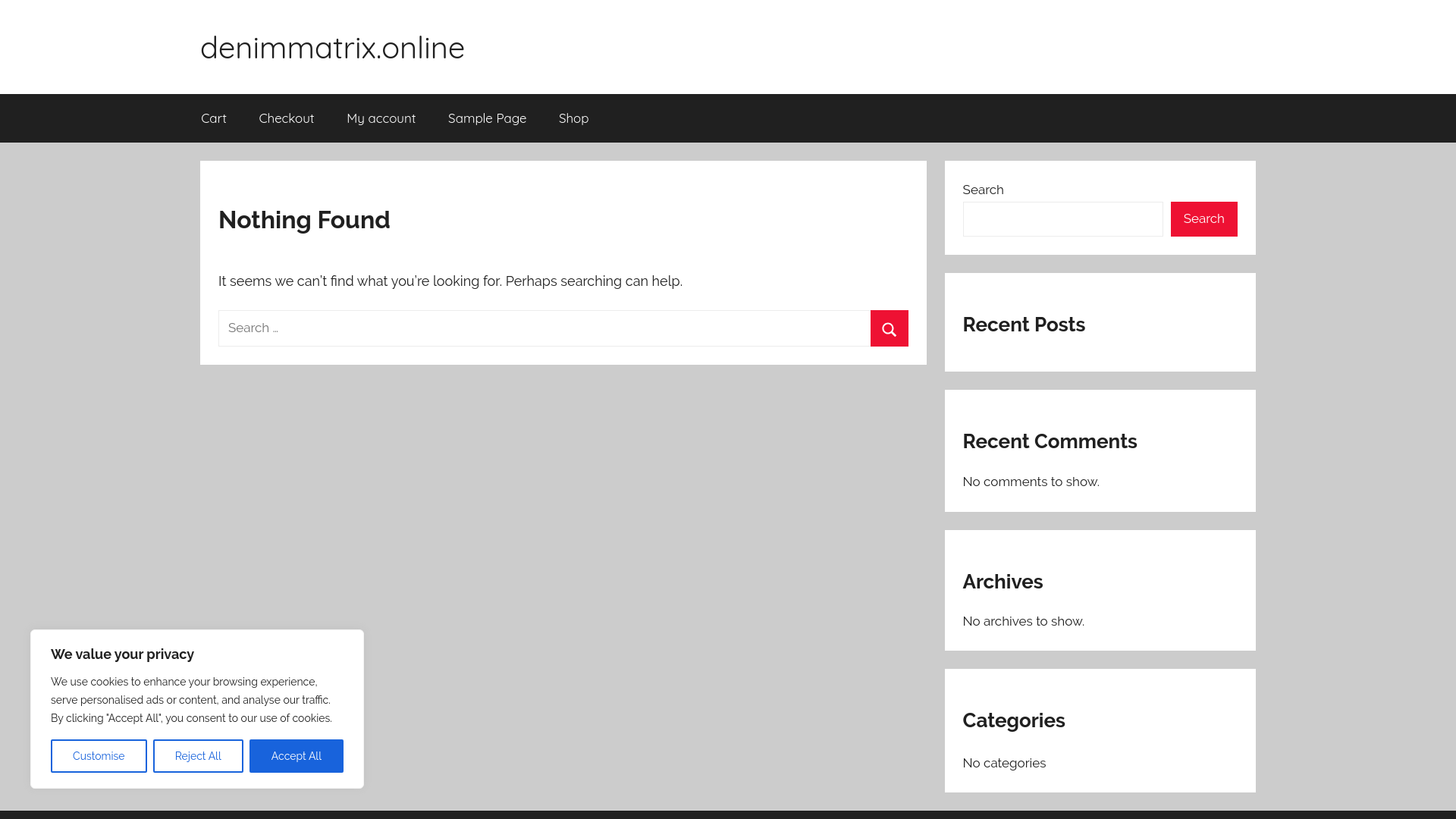 website screenshot of https://denimmatrix.online/