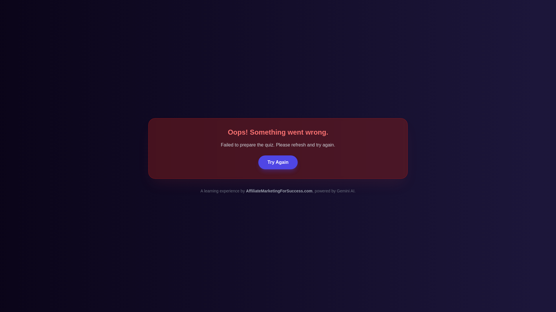 website screenshot of https://affiliate-marketing-quiz.pages.dev/