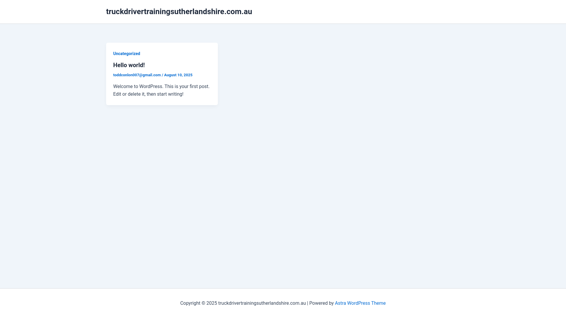website screenshot of https://truckdrivertrainingsutherlandshire.com.au/