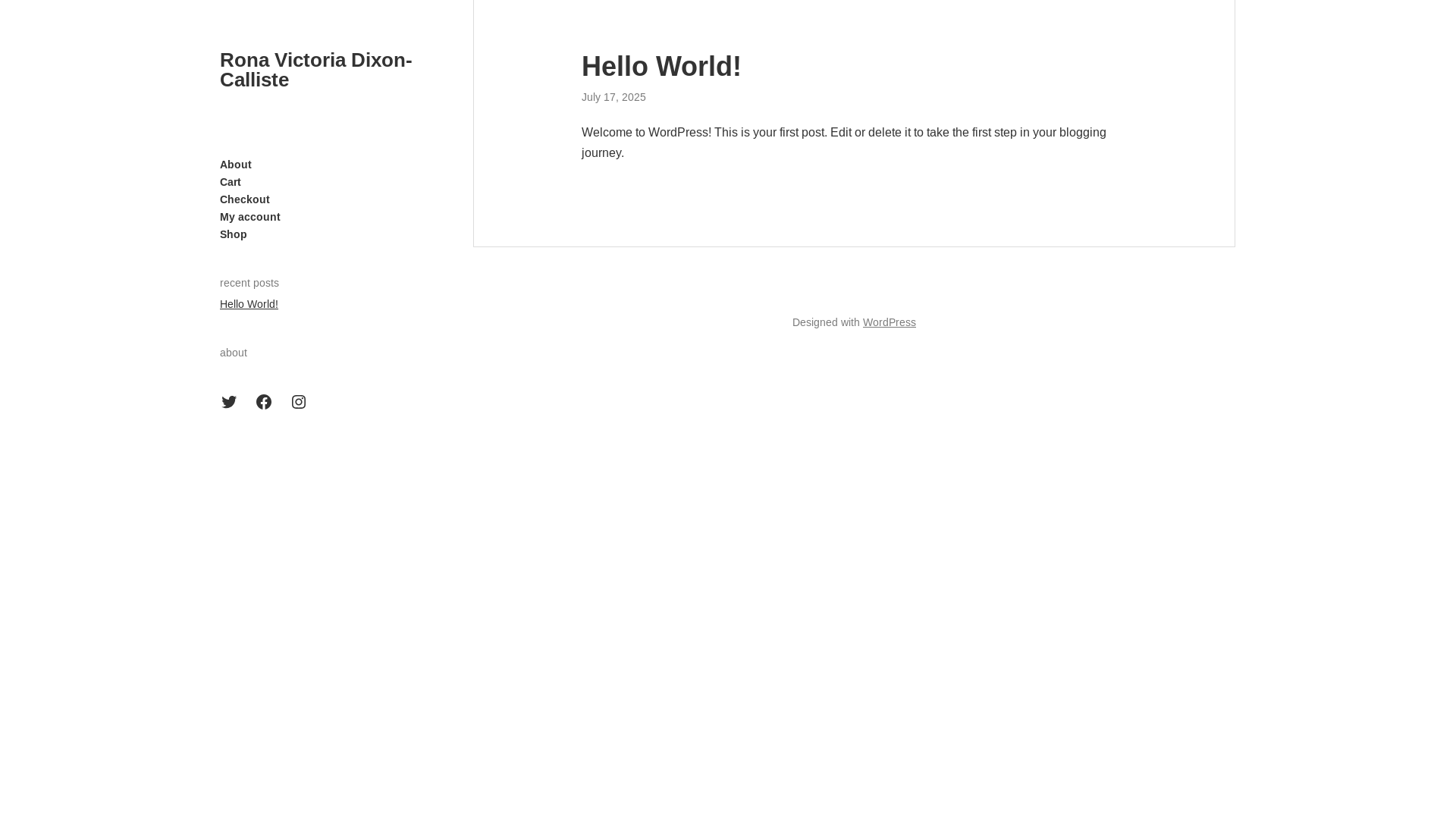 website screenshot of https://ronavictoriadixoncalliste.com/