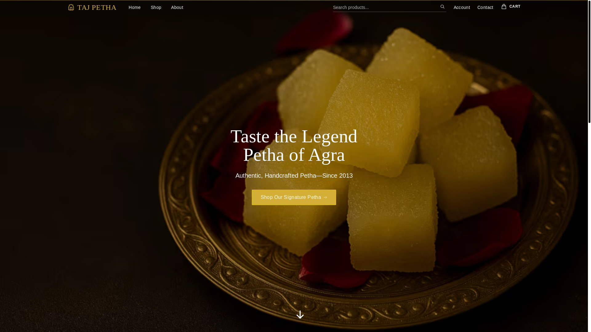 website screenshot of https://tajpetha.in/