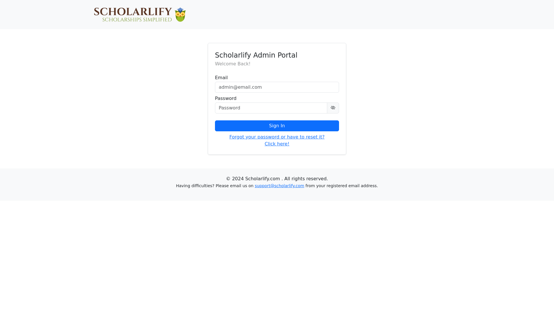 website screenshot of https://scholarlify-admin-dashboard-dev.pages.dev/