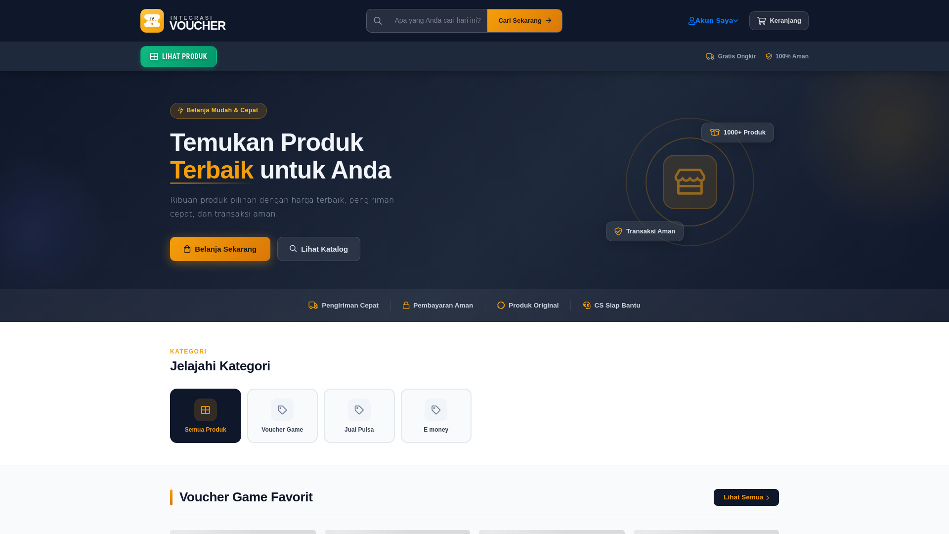 website screenshot of https://integrasipulsa.com