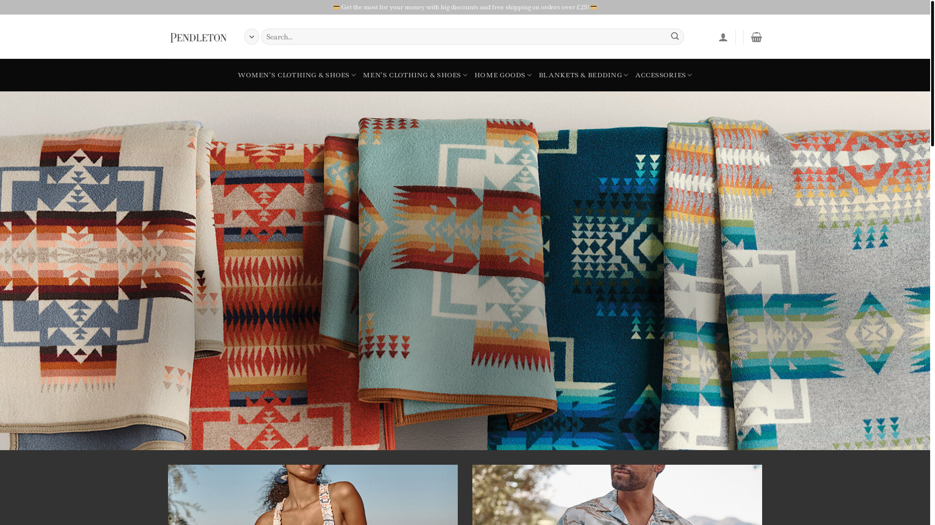 website screenshot of https://pendletontextiles.com/