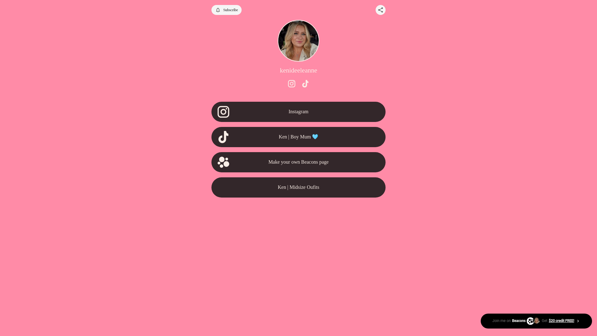 website screenshot of https://kenideeleanne.com/