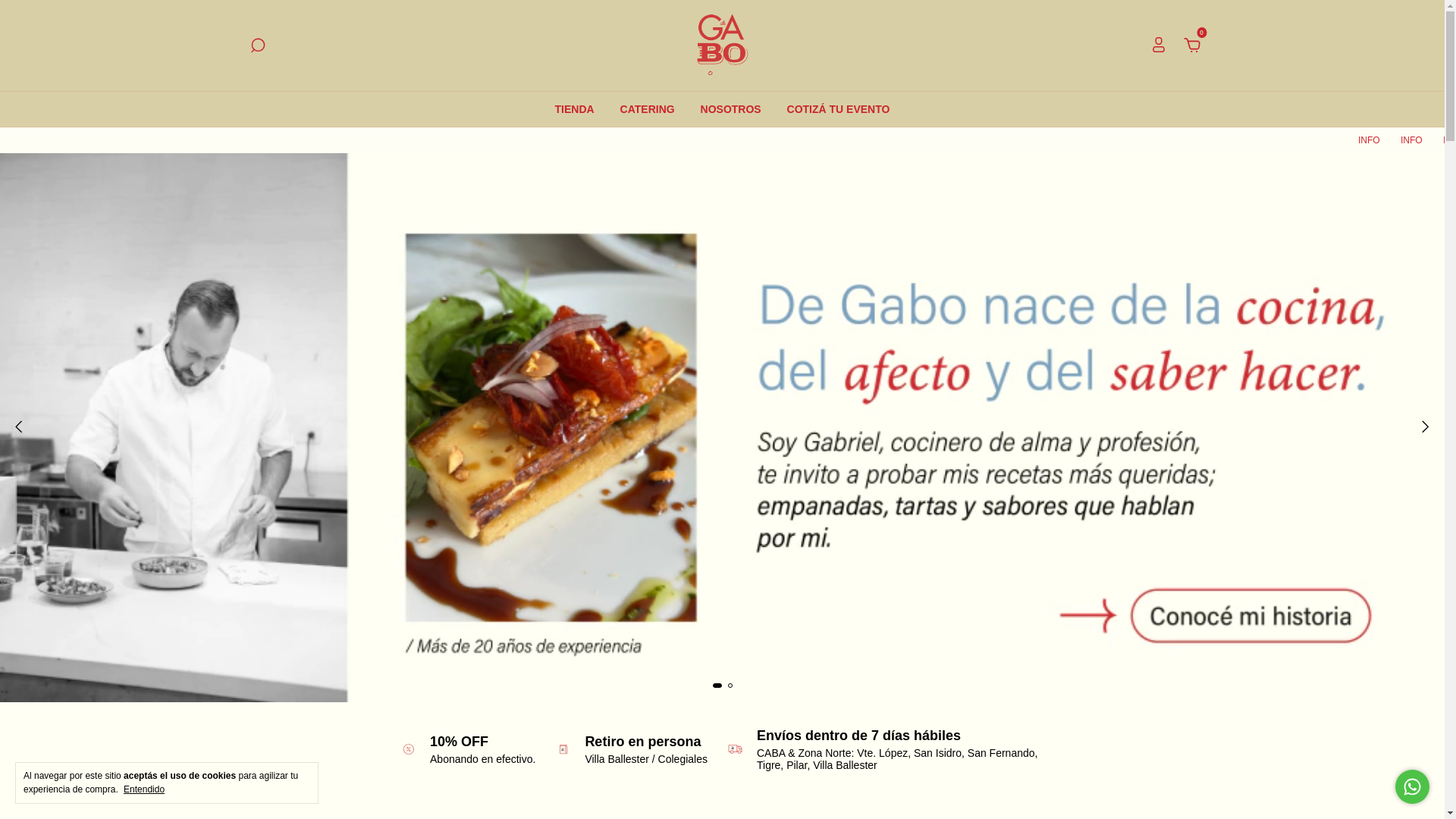 website screenshot of https://degabocatering.ar/