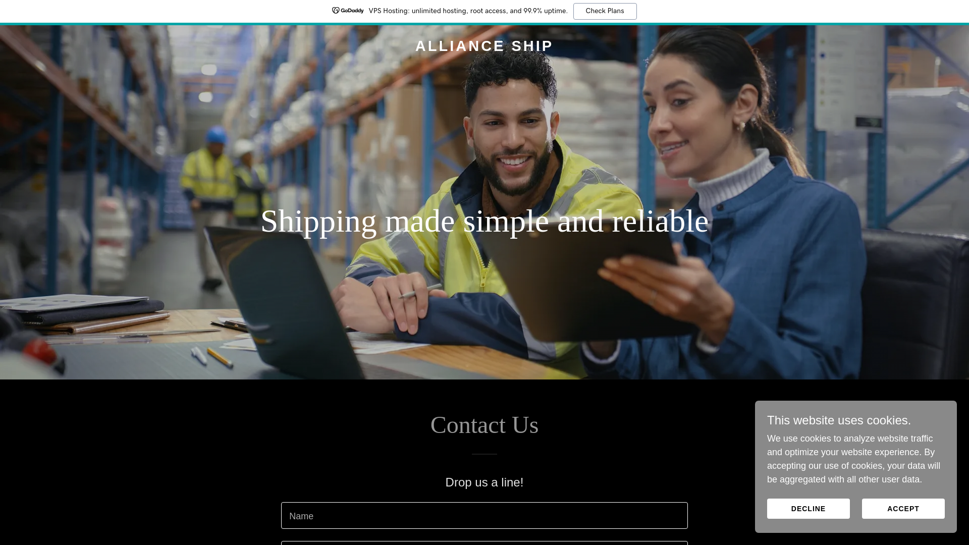 website screenshot of https://allianceship.sg/