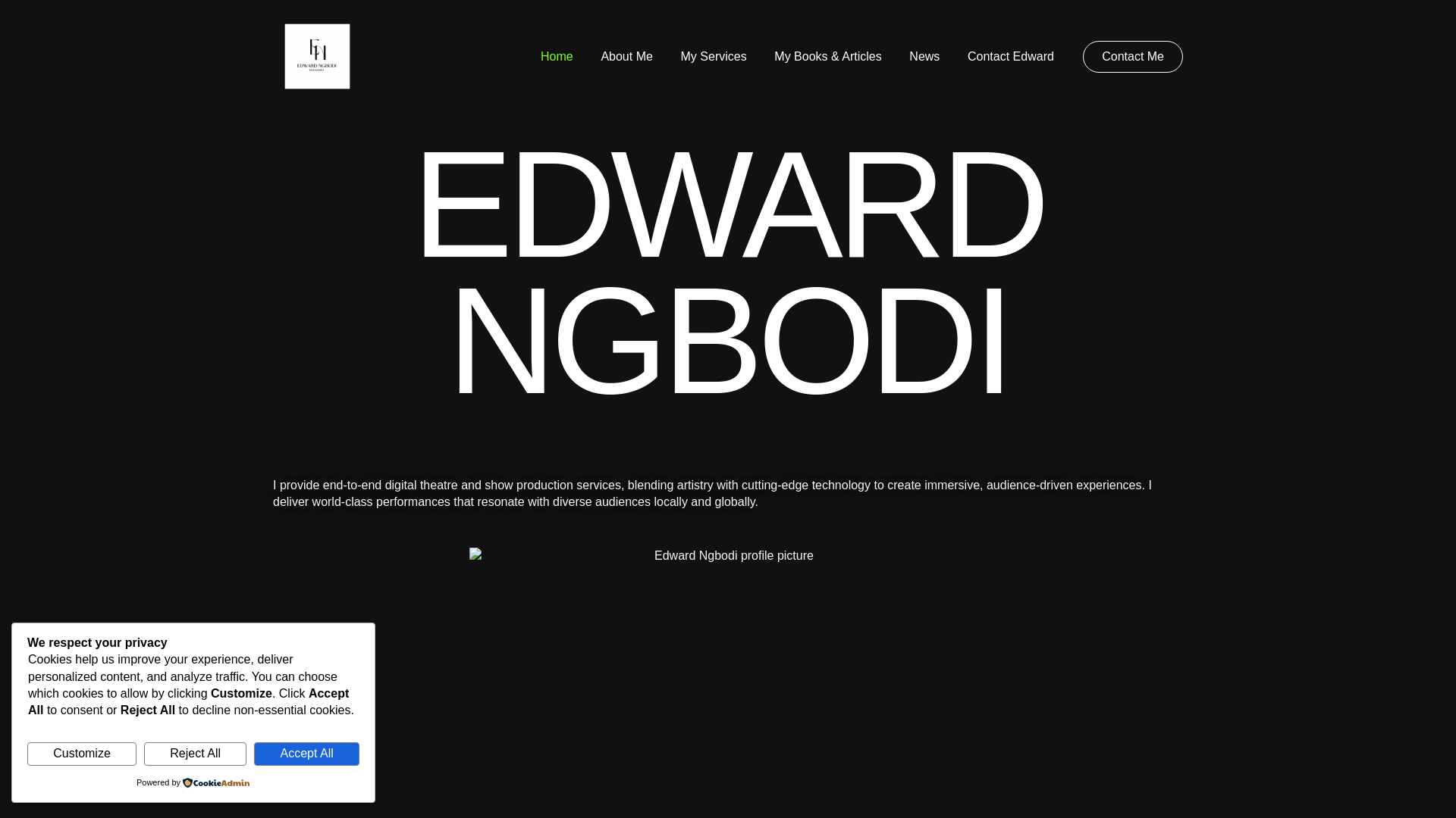 website screenshot of https://edwardngbodi.com/
