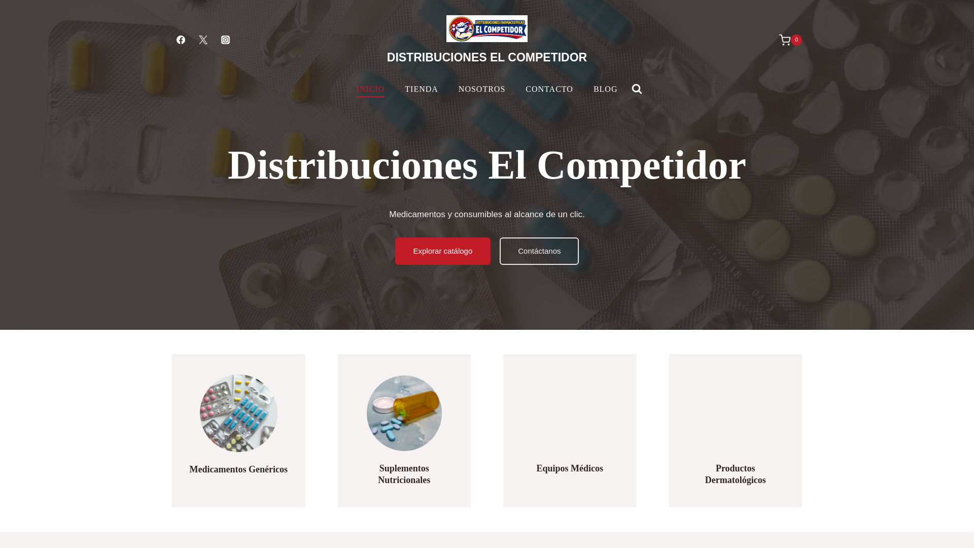website screenshot of https://distribucioneselcompetidor.com.mx/