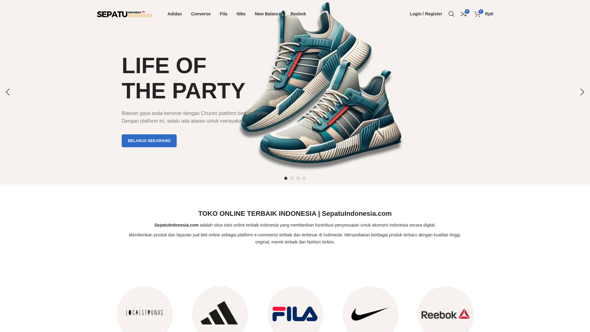 website screenshot of https://sepatuindonesia.com/