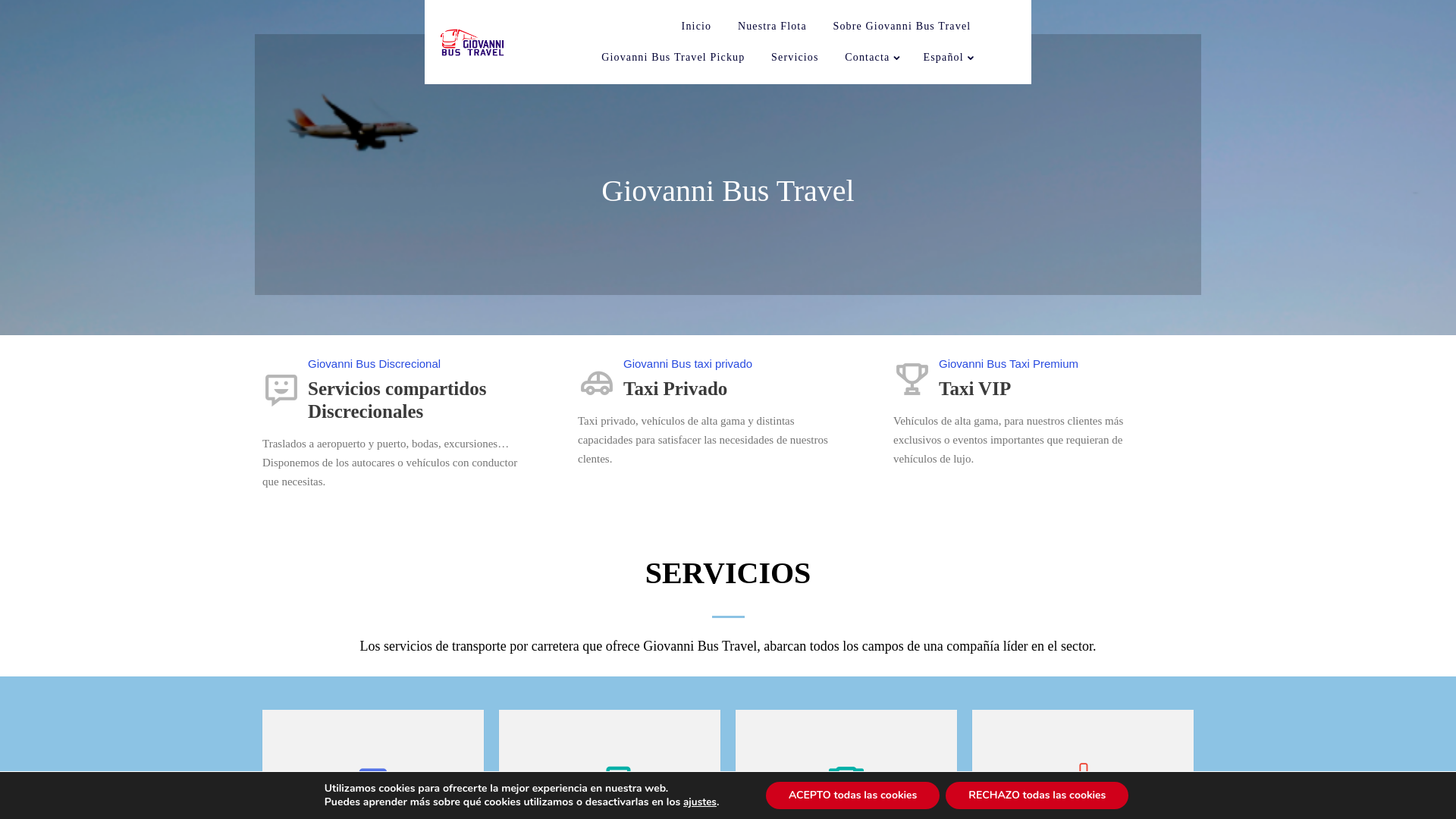 website screenshot of https://giovannibustravel.com/