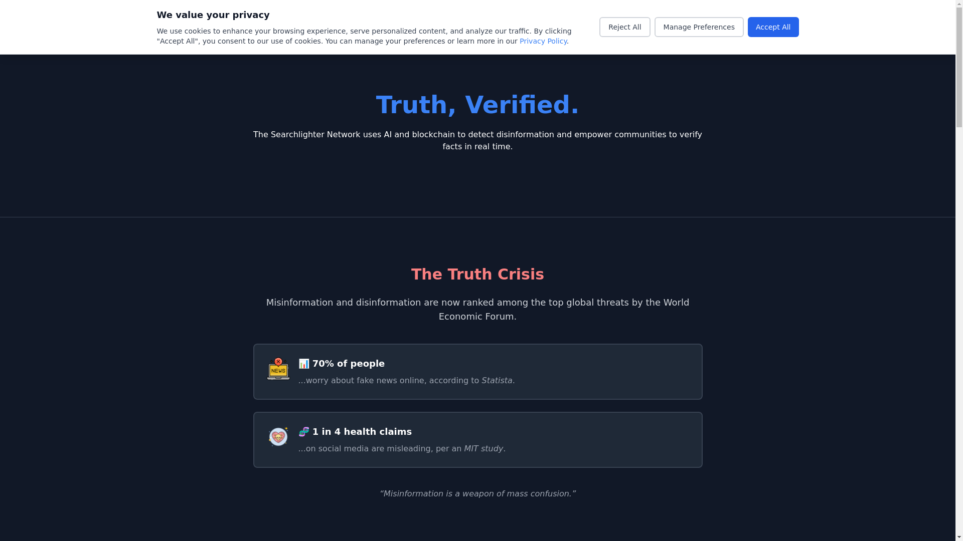 website screenshot of https://searchlighter.io/