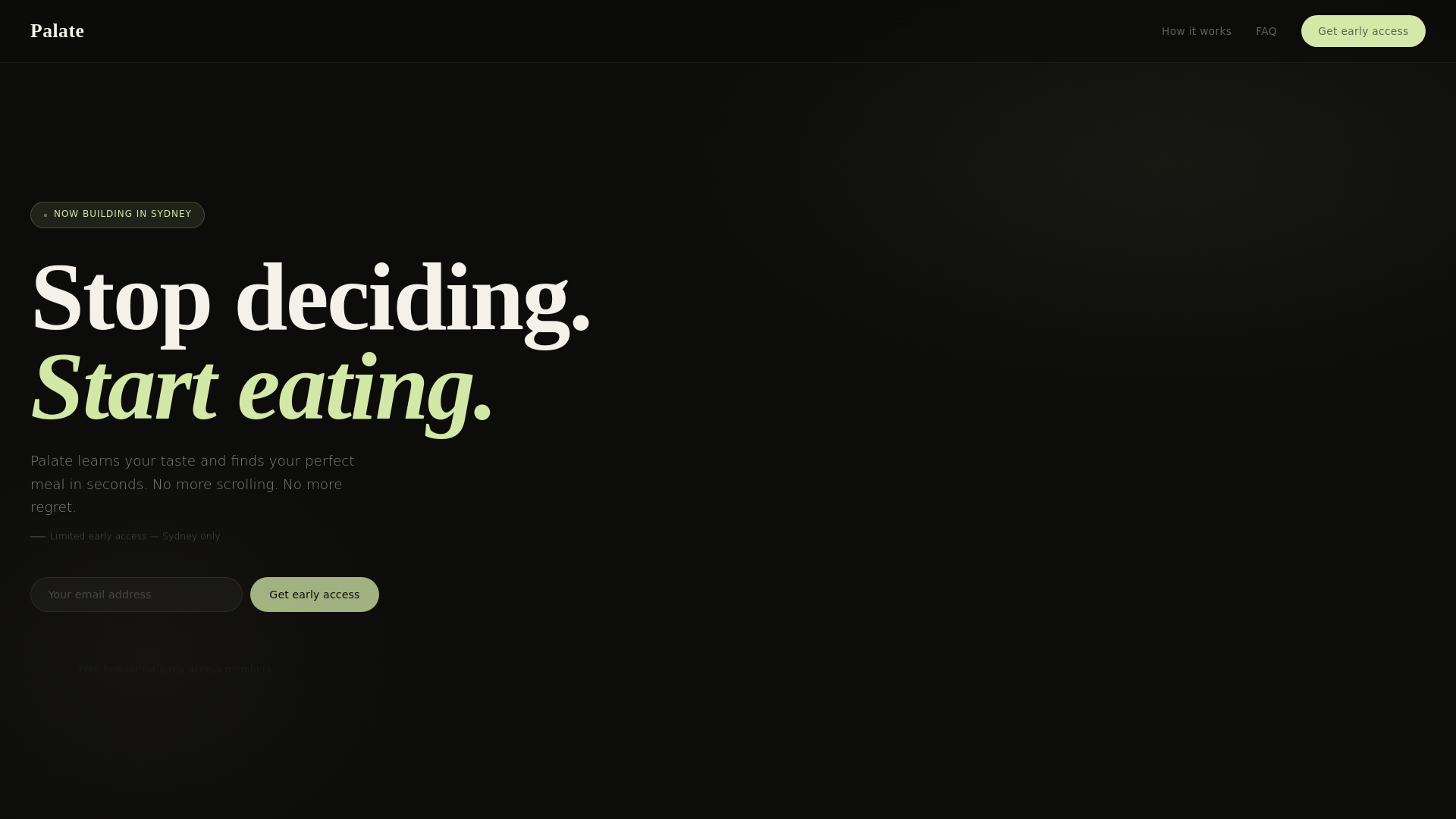 website screenshot of https://trypalateapp.com