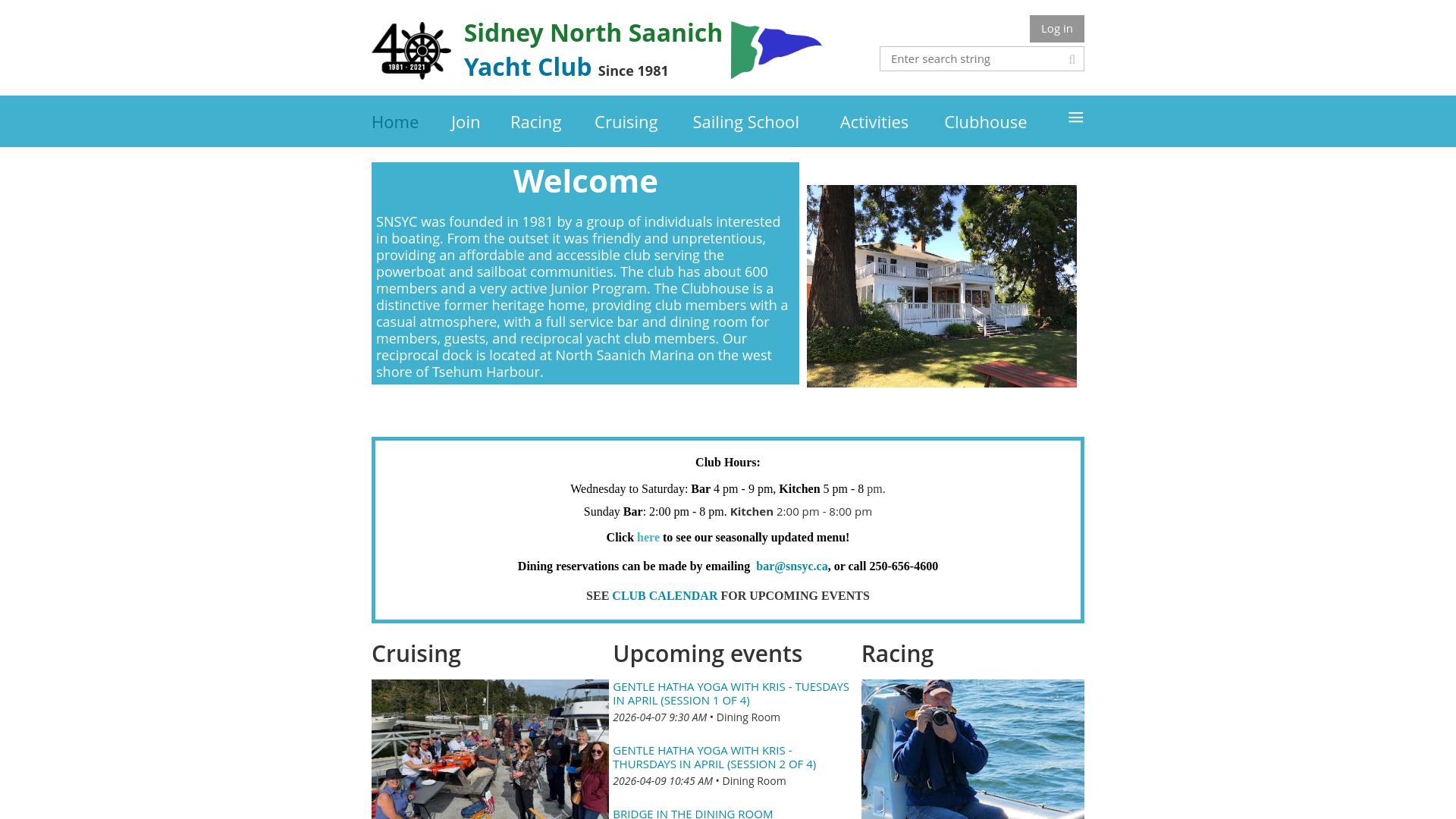 website screenshot of https://snsyc.ca/