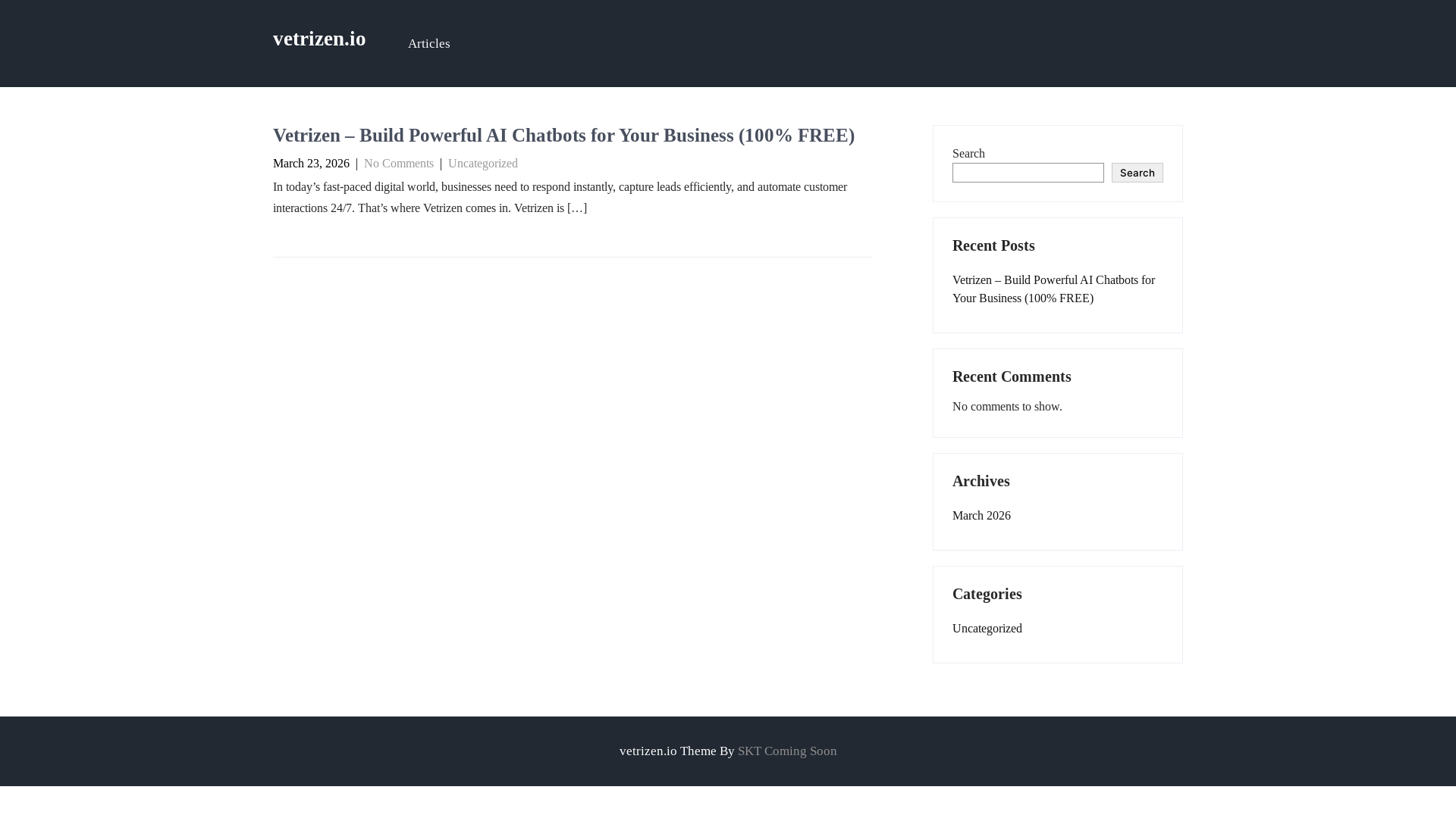 website screenshot of https://vetrizen.io