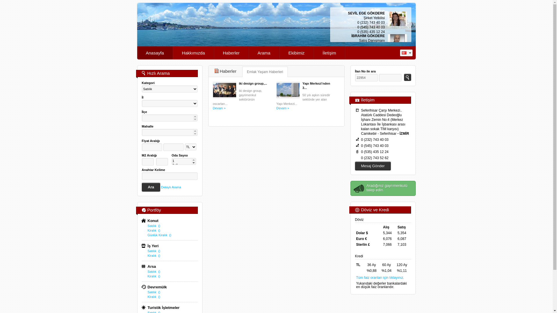 website screenshot of https://gokdereemlakseferihisar.com/