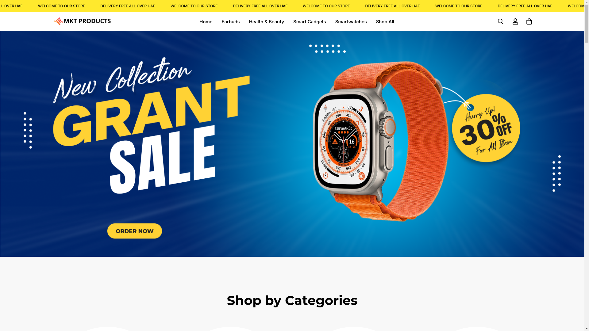 website screenshot of https://mktproducts.store/