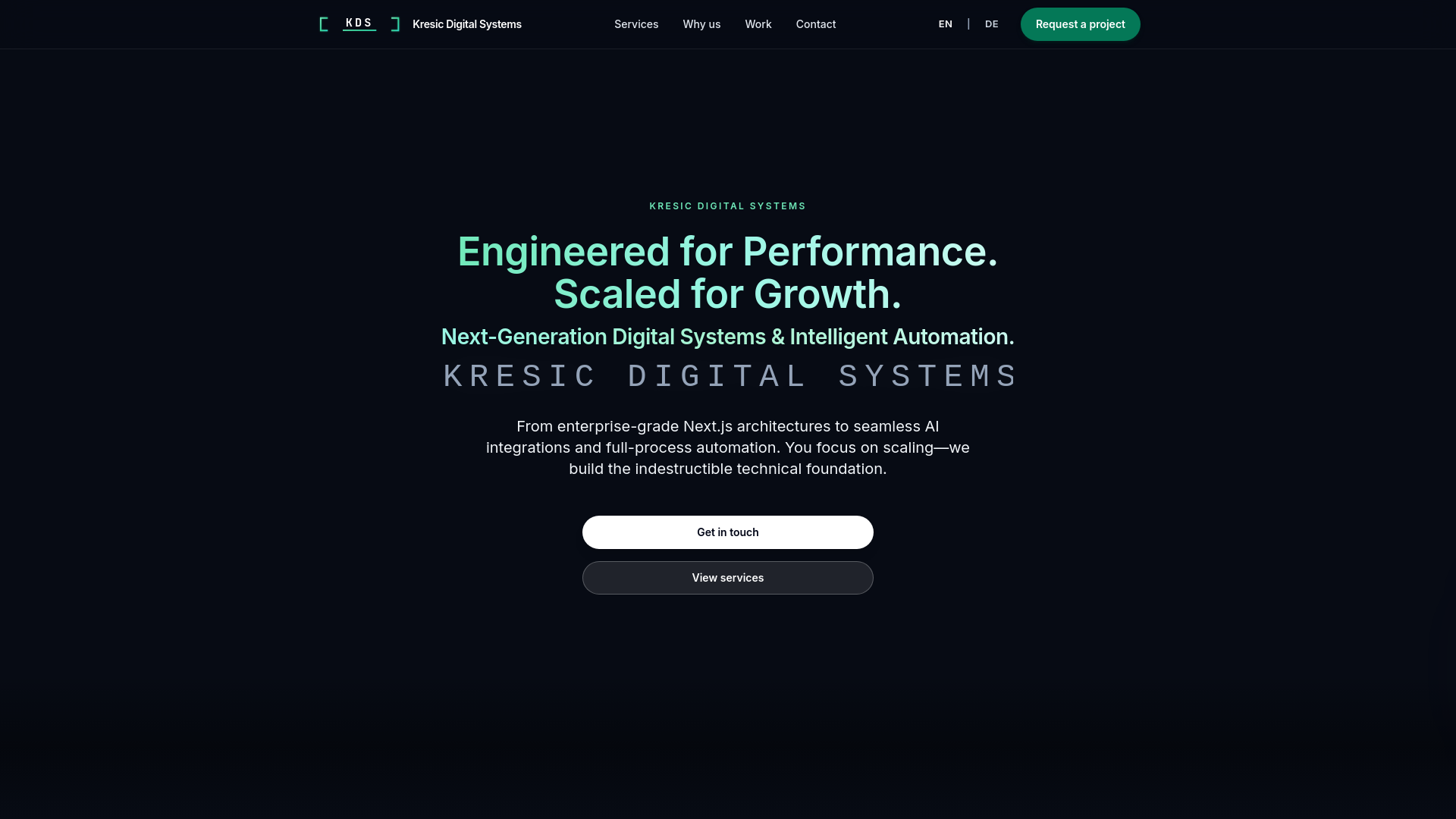 website screenshot of https://kresicds.com
