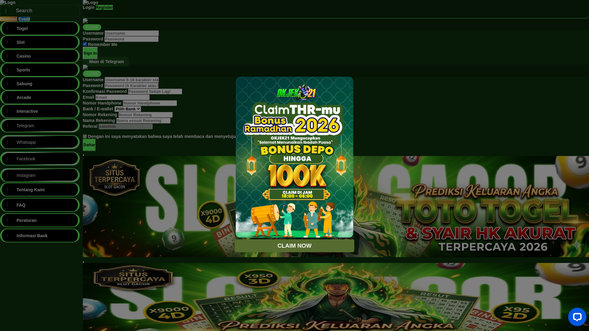 website screenshot of https://jagoan777ok.com/