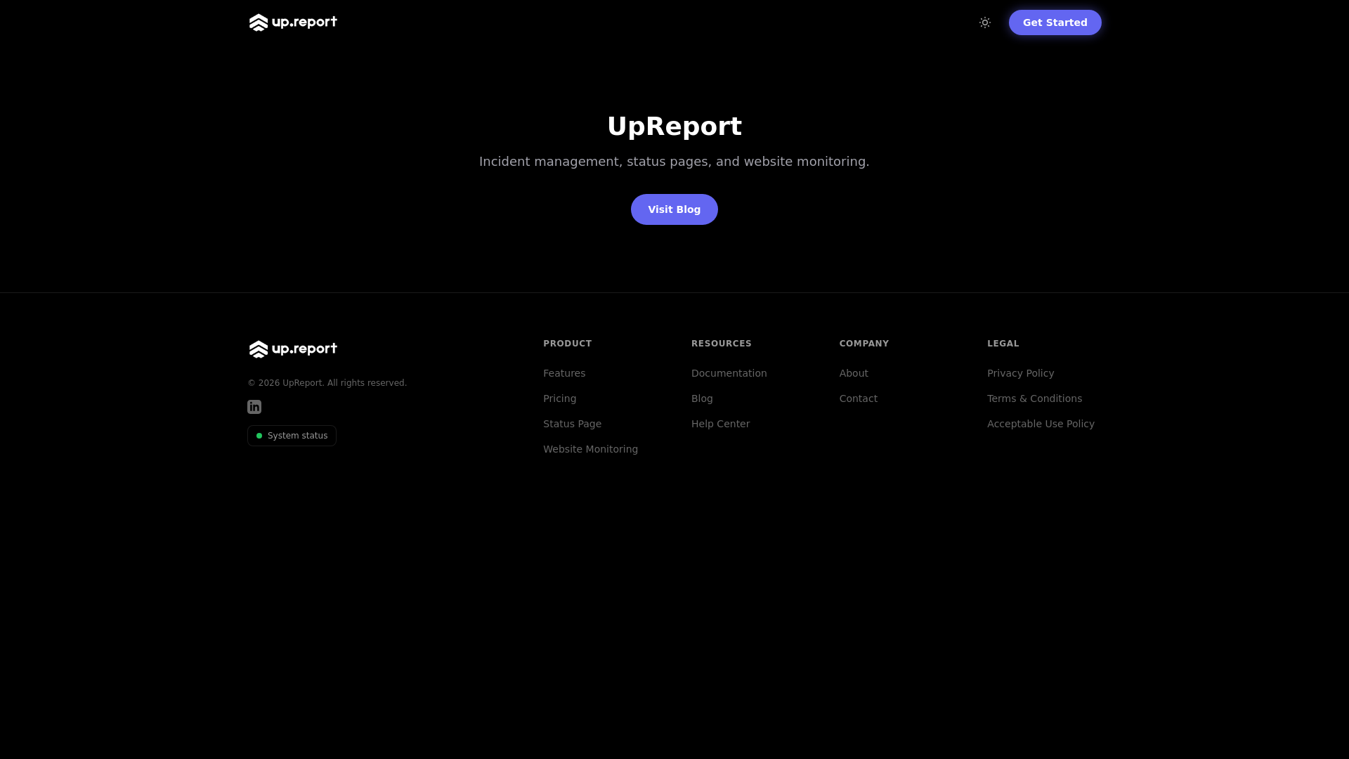website screenshot of https://upreport-site.pages.dev/