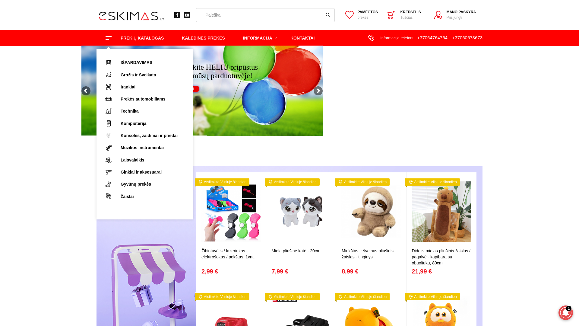 website screenshot of https://eskimas.lt/