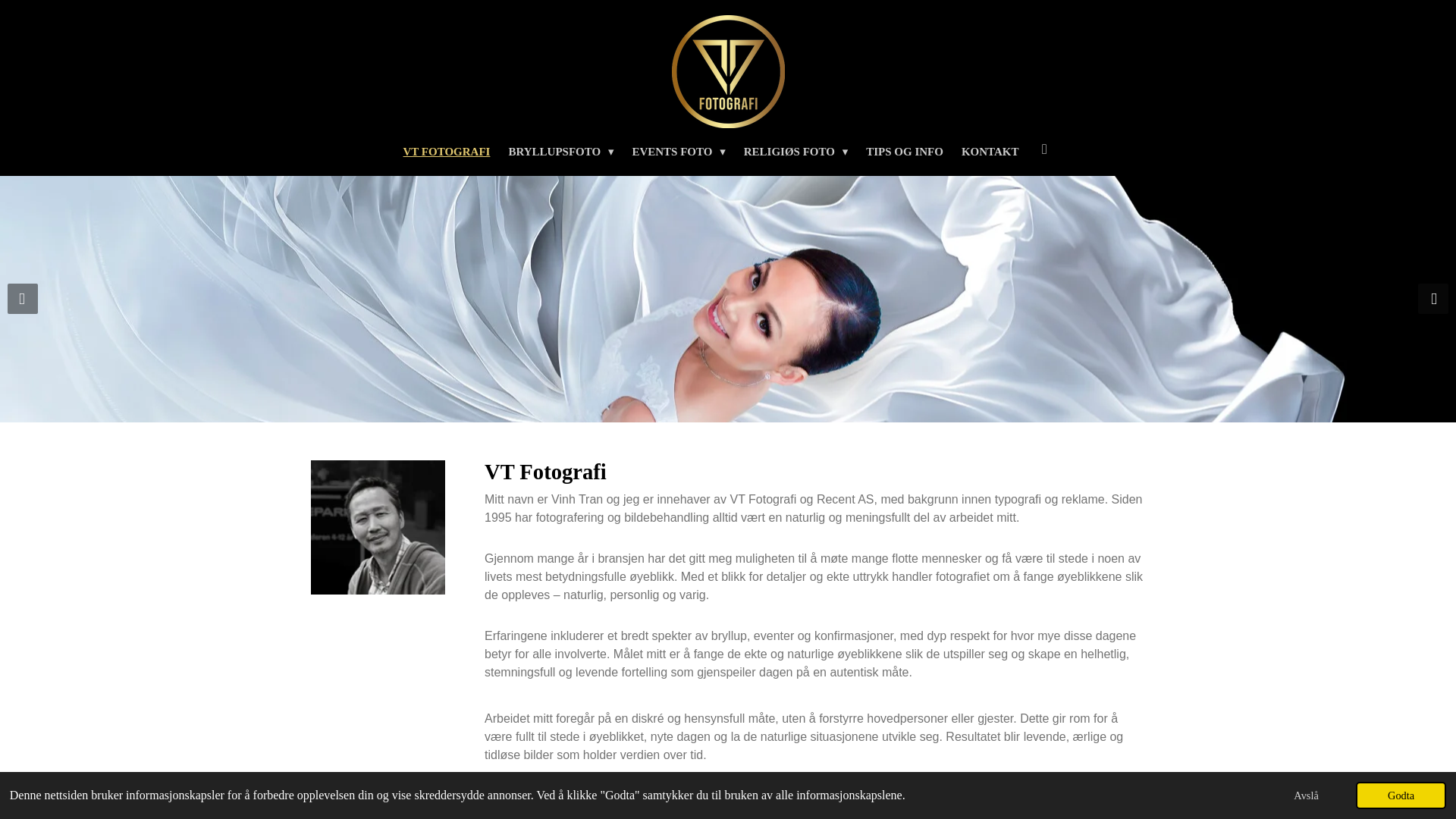website screenshot of https://vtfotografi.no/