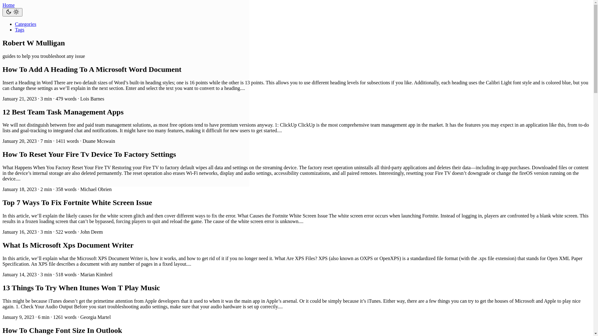 website screenshot of https://robertwmulliganr.pages.dev/