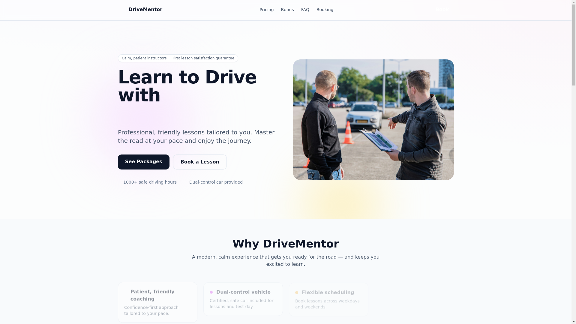 website screenshot of https://drivementor.pages.dev/