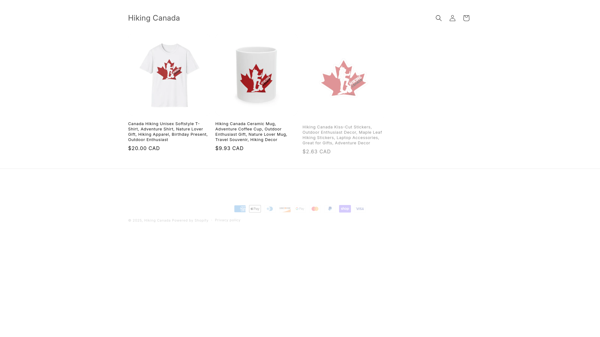 website screenshot of https://hiking-canada.com/