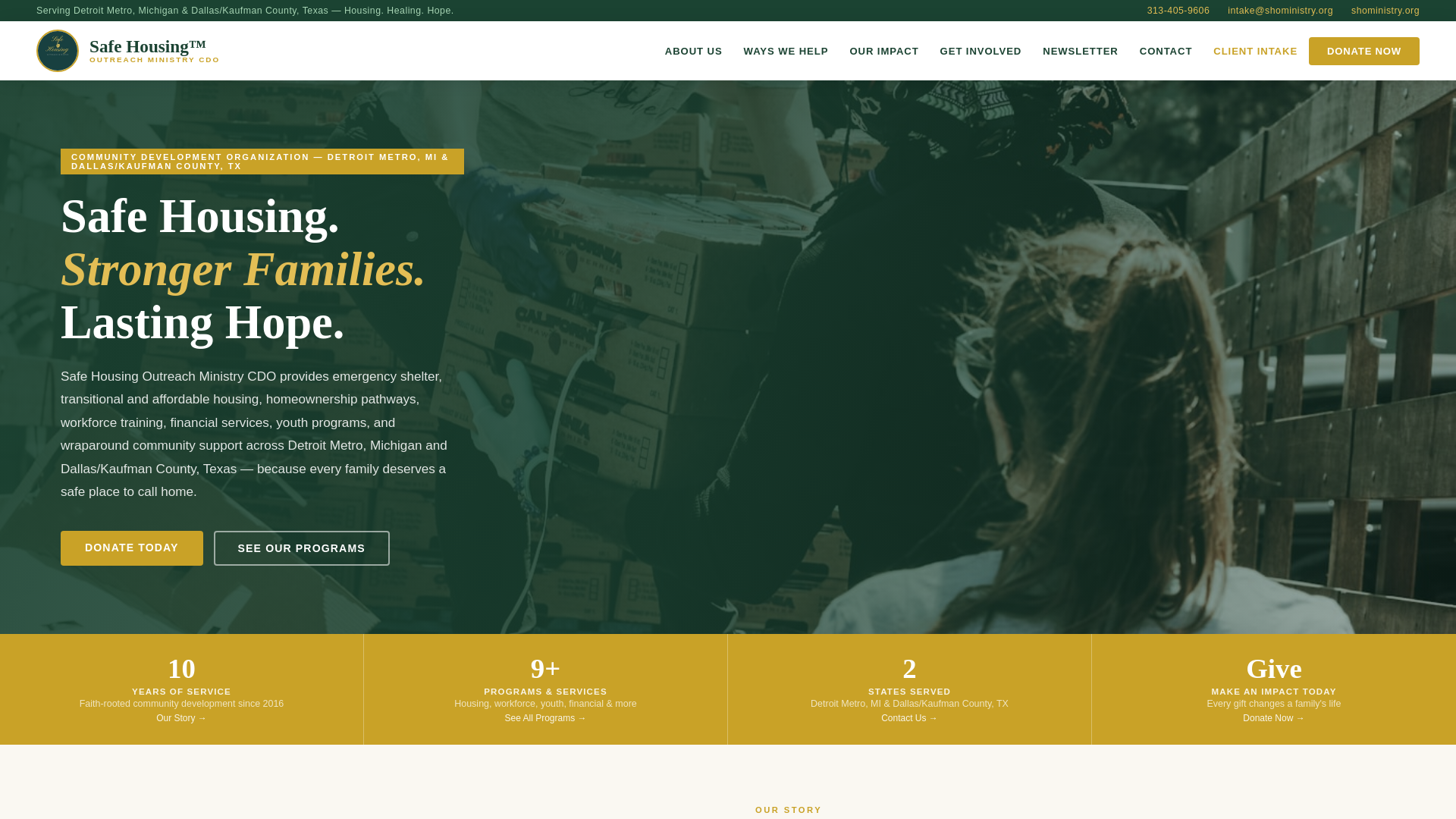 website screenshot of https://shoministry.org