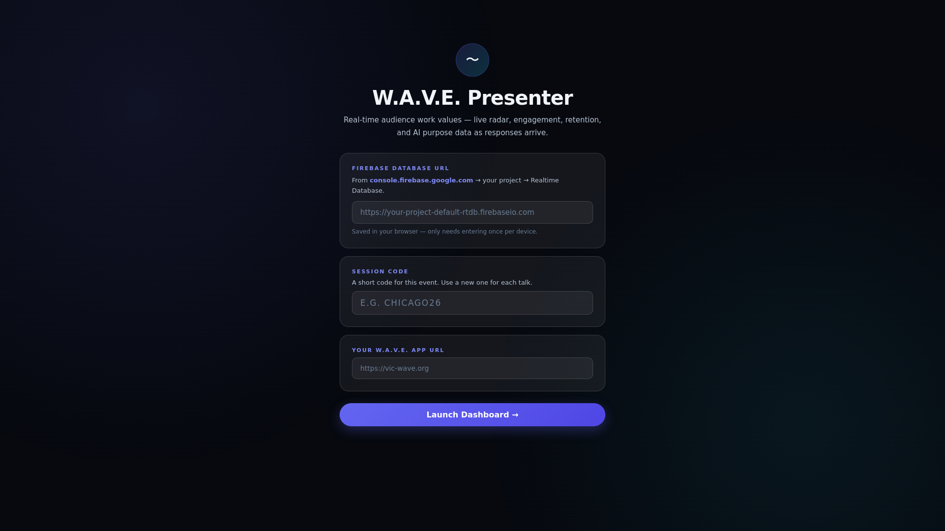 website screenshot of https://wave-presenter.org