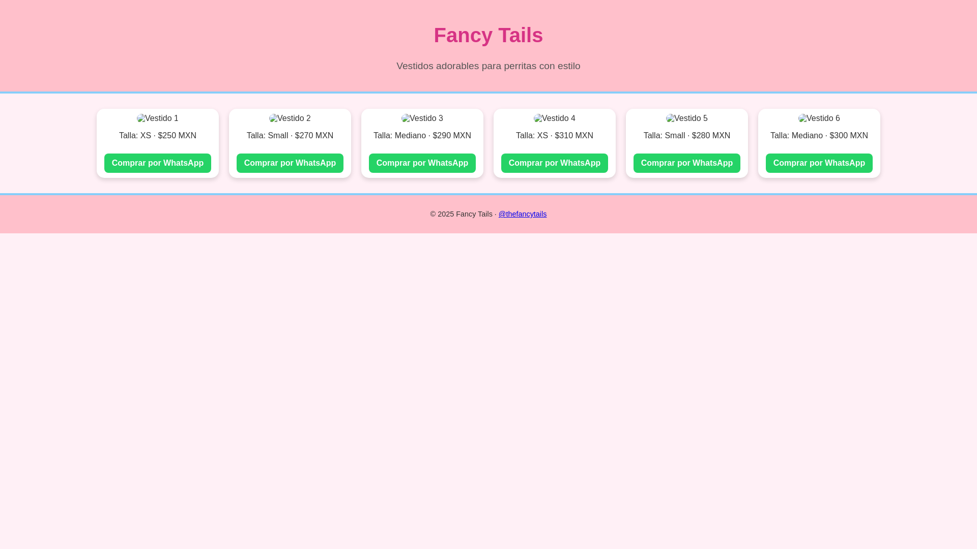website screenshot of https://thefancytails.com/