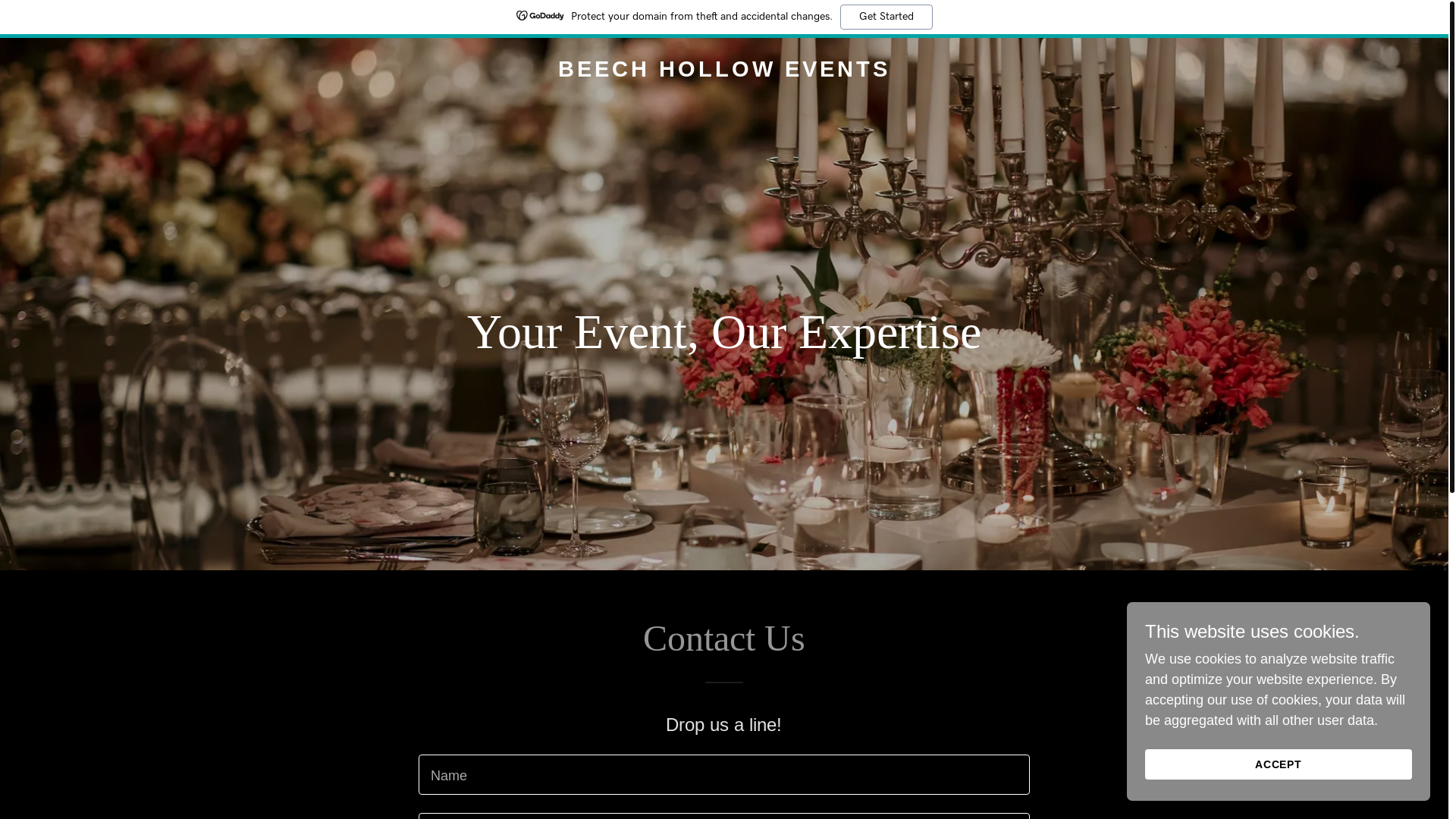 website screenshot of https://beechhollowevents.com/