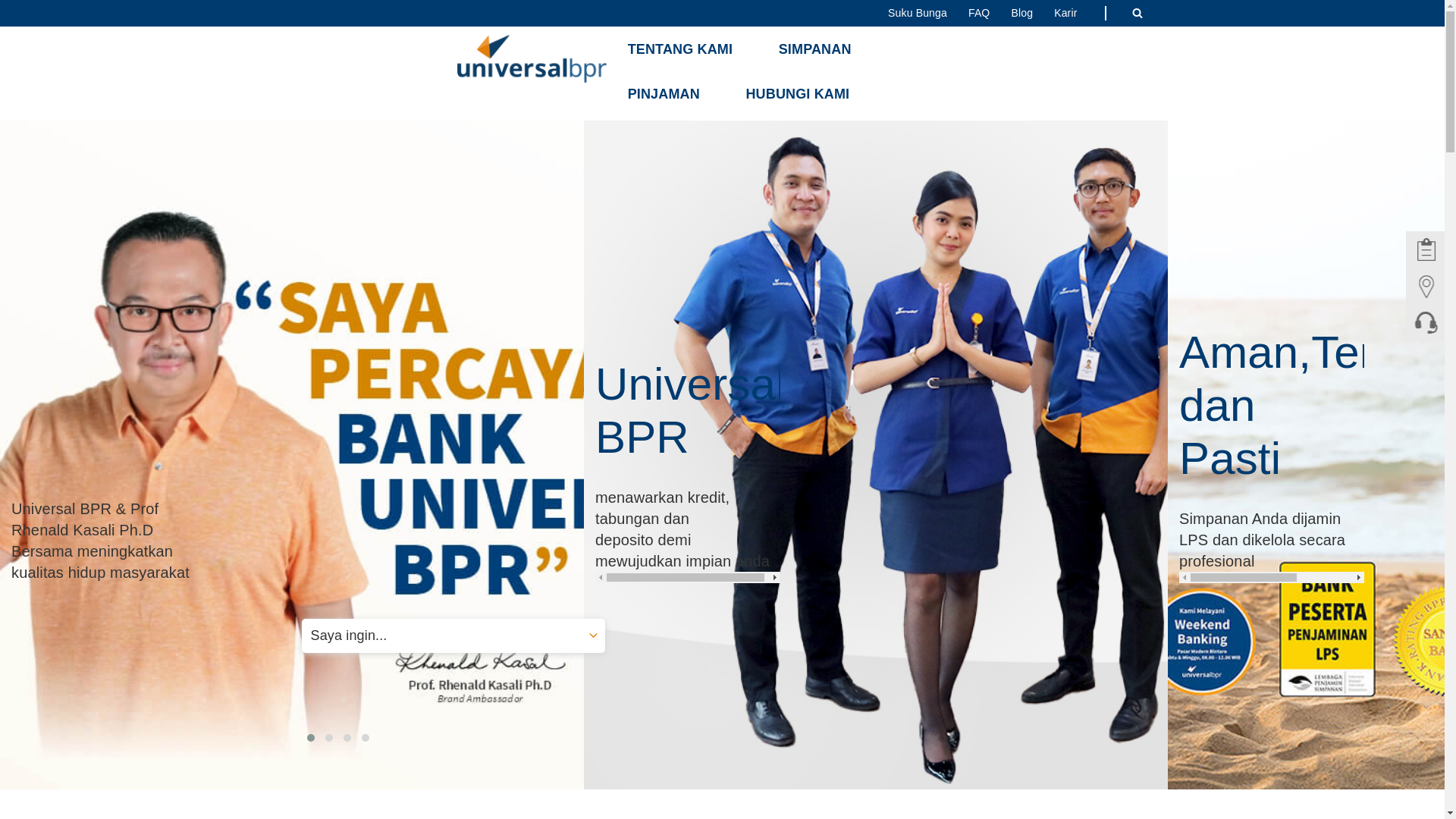 website screenshot of https://universalbpr.co.id/