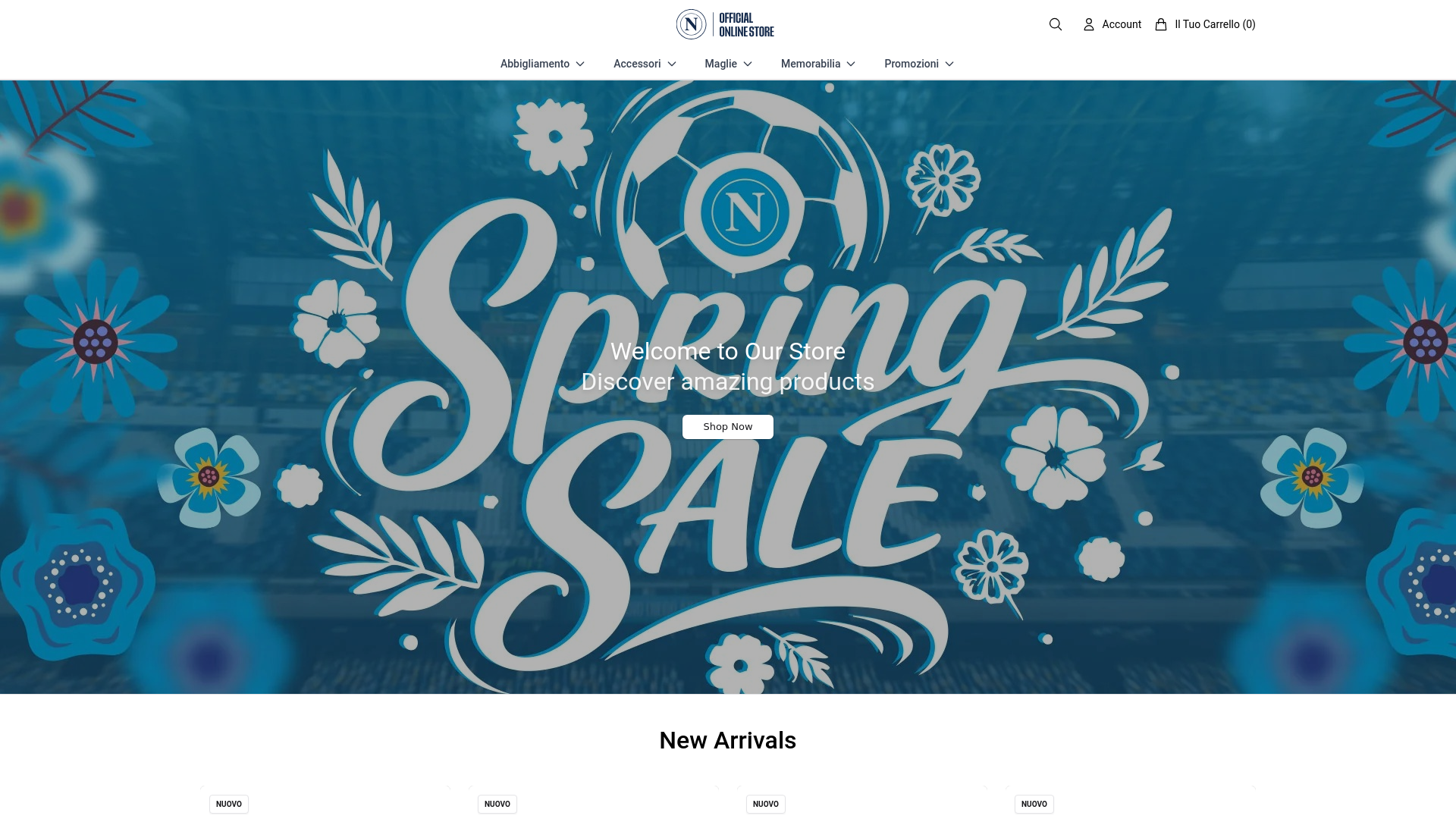 website screenshot of https://sscnapoliworld.shop/