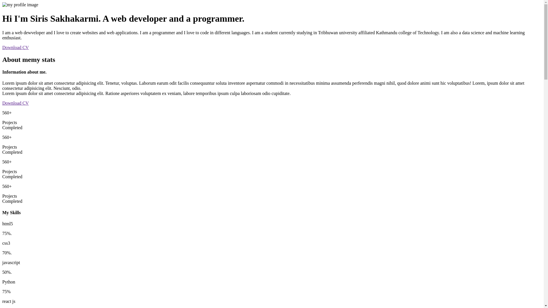 website screenshot of https://sirissakhakarmi.com.np/